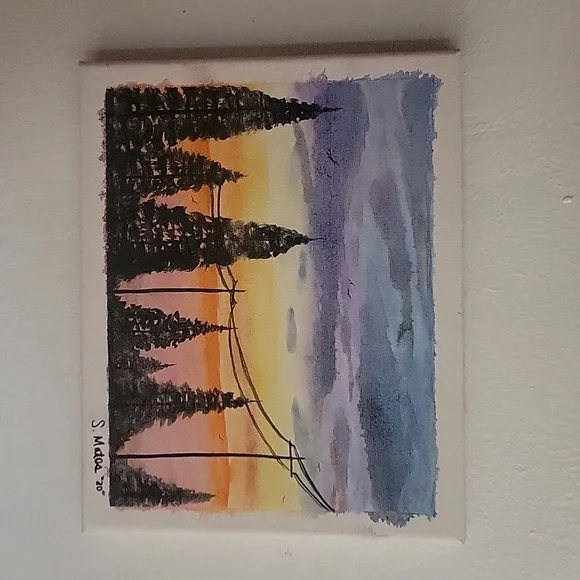 HANDPAINTED ON A SMALL CANVAS - Picture 1 of 1